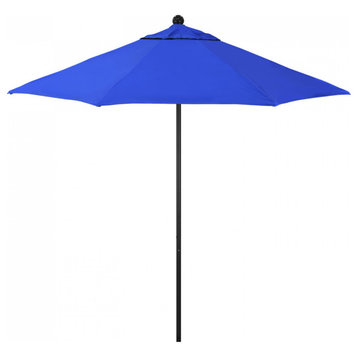 9' Patio Umbrella Black Pole Fiberglass Ribs Push Lift Pacific Premium, Pacific Blue