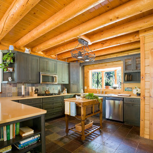 Small Log Cabin Kitchens Houzz