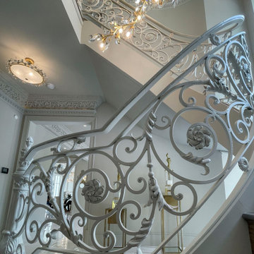 104_Curved Staircases in 18th Century French Inspired Mansion, Mclean VA 22101