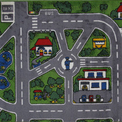 LA Rug Inc - Streets Rug, Multi-Color - Kids Rugs