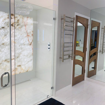 Backlit Onyx Shower Wall