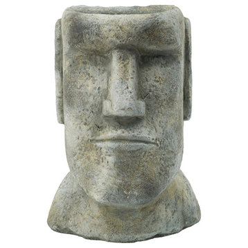 Easter Island Planter or Plant Stand, Gray, 5.5"