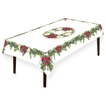 Christmas Trimmings Table Cloth, 70"x84"