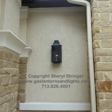 Sheryl's Flush Mount Gas Lantern with Dark Patina Finish