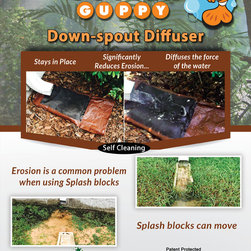 Gutter Guppy&trade; Downspout Diffuser - Landscaping Stones And Pavers
