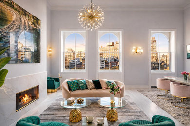 Example of a minimalist living room design in New York