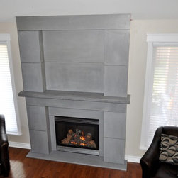 Custom polished concrete fireplace surround - Products