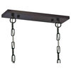 Industrial Linear Chandelier with Tapered Rectangle Glass 5-Light