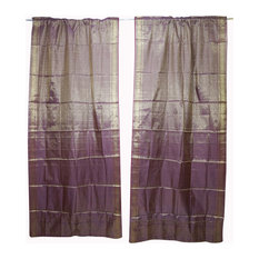 Mogul Interior - 2 Indian Silk Sari Curtain Drape Viotel Window Treatment Decoration 96x44 - Curtains