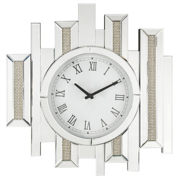 Lavina Wall Clock in Mirrored & Faux Diamonds