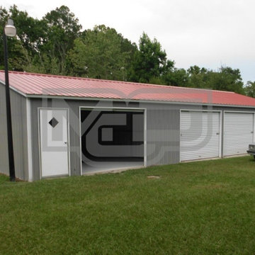 Metal Workshop Building | Vertical Roof | 24W x 51L x 9H | Garage