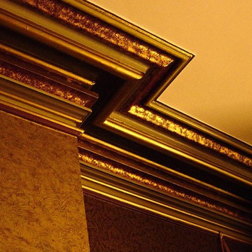 Parlor Circa 1870's, Polychrome treatment on plaster crown