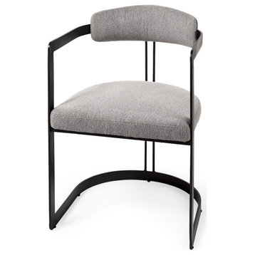 Hollyfield 20.5 x 21.3 x 29.5 Gray Fabric Seat With Gray Iron Frame Dining Chair