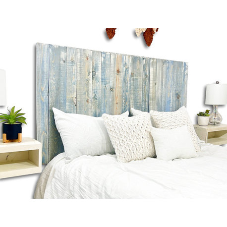 Handcrafted Headboard, Hanger Style, Blue Powderwash, California King