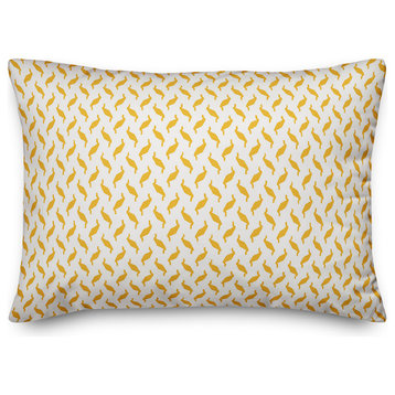 Yellow Zig Zag Pattern Throw Pillow