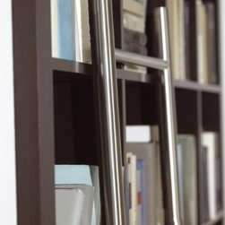 Stainless Steel Positionable Library Ladder Close-Up - Home Decor