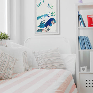 "Let's Be Blue Mermaids" Framed Painting Print