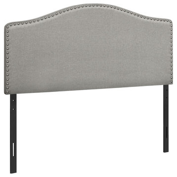 Bed, Headboard Only, Full Size, Bedroom, Upholstered, Linen Look, Grey