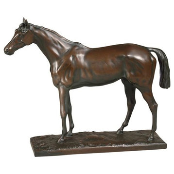 Sculpture Lodge Thoroughbred Horse Chocolate Brown Cast Resin