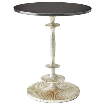 Fluted Side Table, Silver Leaf