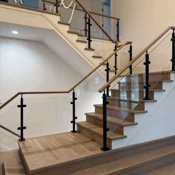 Project #132 | White Oak Staircase with Glass Balustrade