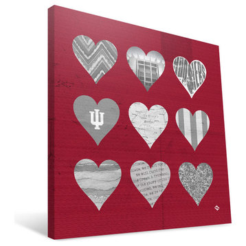 Indiana University Hoosiers Hearts Canvas Print