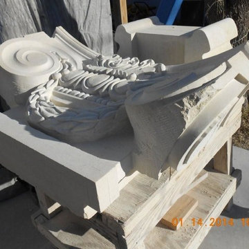 Custom Cut Lueders Limestone Carvings - Mezger