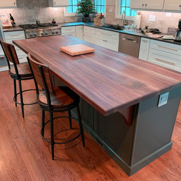 Custom Kitchen Countertop - Solid Walnut