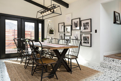Example of a cottage dining room design in Other