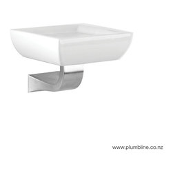 Mimi White Ceramic Wall Mount Soap Holder - Soap Dishes & Holders