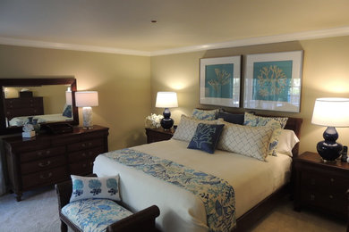 Inspiration for a large beach style bedroom in Orange County.