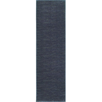 Oriental Weavers Richmond Collection Navy/Grey Solid Indoor Area Rug 2'3"X7'6"