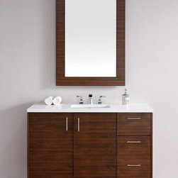 48 inch Walnut Finish Single Modern Bathroom Vanity Optional Countertop - Bathroom Vanities And Sink Consoles