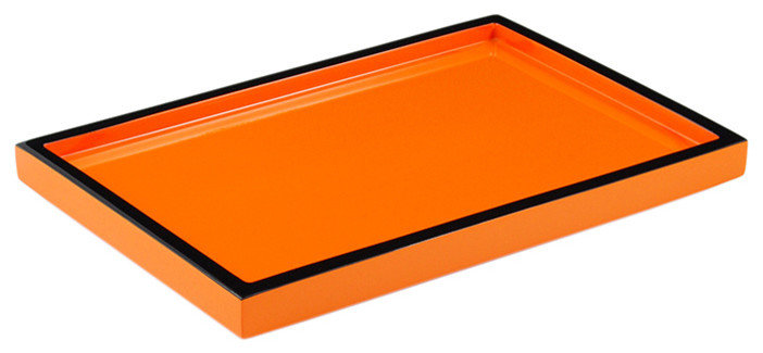 Orange and Black Lacquer Vanity Tray - Contemporary - Bathroom ...