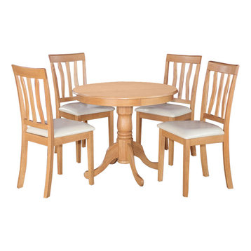 3-Piece Kitchen Table Set, Table and 2 Dining Chairs, Oak