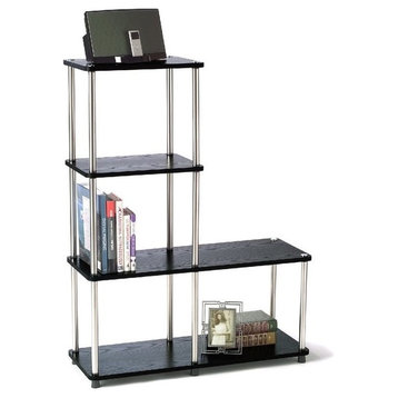 Convenience Concepts Designs2Go Multi "L" Bookshelf in Black Wood Finish