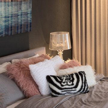 Belton Faux Fur Pillow - Denton Zebra Black + White 12x20