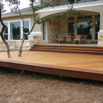 Garapa Deck with Tree