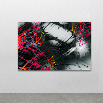 Red Urban Style Abstract Art for Large Wall