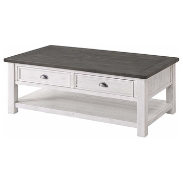 Monterey Coffee Table, White and Gray