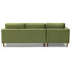 Bente Tufted Velvet Sectional, Sofa Green