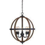 Trade Winds Lighting - Trade Winds Lighting 5-Light Pendant Light In Wood - This 5-Light Pendant Light From Trade Winds Lighting Comes In A Wood Finish. It Measures 28" High X 22" Long X 22" Wide. This Light Uses 5 Standard Bulb(S).  This light requires 5 , 60W Watt Bulbs (Not Included) UL Certified.