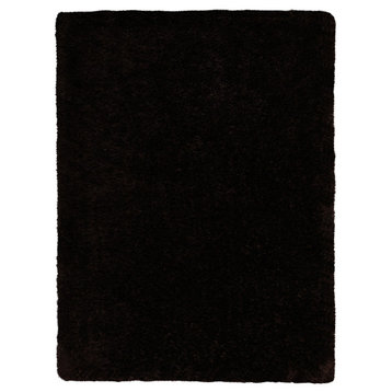 Hand Tufted Shag Polyester Area Rug Solid Brown, [Rectangle] 10'x13'