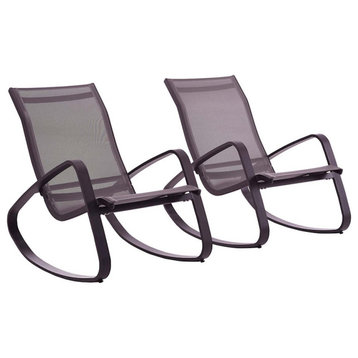 Modway Traveler Rocking Chair Mesh Sling Set/2, BK BK -EEI-3180-BLK-BLK-SET