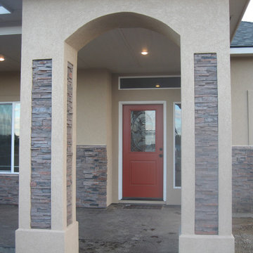 Recessed Veneer Stone Columns