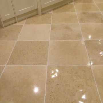 Limestone Kitchen Floor Cleaning, Polishing and Sealing