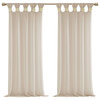 Madison Park Rosette Floral Embellished Sheer Curtain Panel - 50x84 Inches, Linen, Tab Top, Single Panel - View #7
