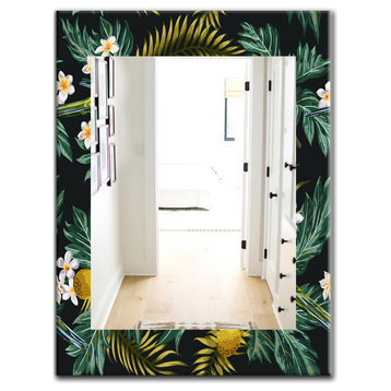 Designart Tropical Mood Gloomy 3 Bohemian Frameless Vanity Mirror, 24x32