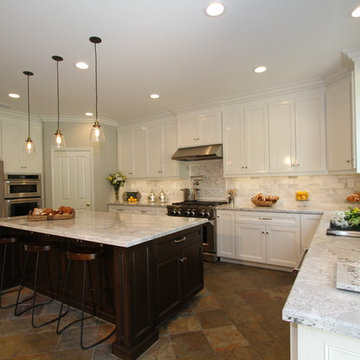 Irvine: White Kitchen with Built-in Desk