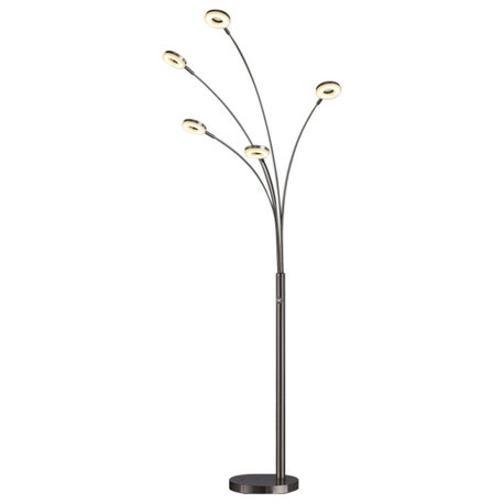 Artiva UFO Super Bright LED 5-Arched Floor Lamp with Touch Dimmer, 73"H